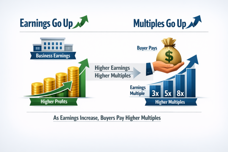 Higher earnings equals higher multiple of EBITDA paid